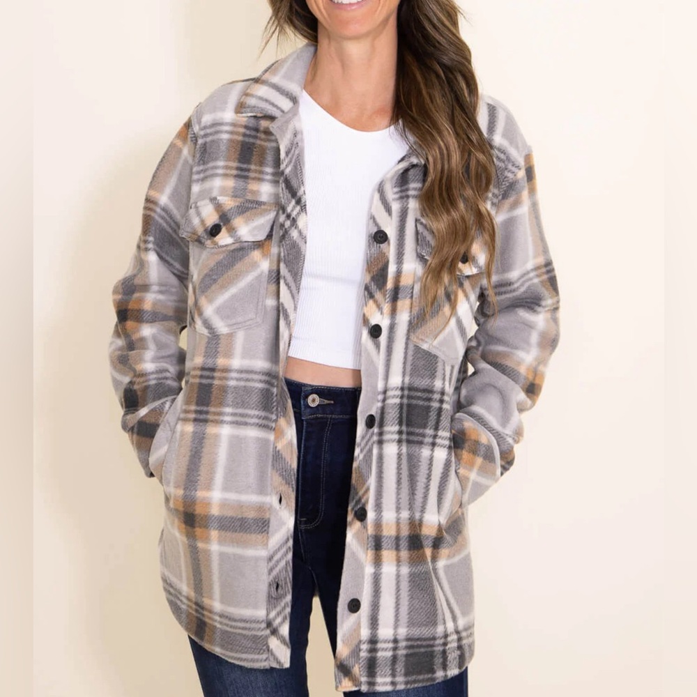 Thread & Supply oversized plaid Shacket. Size Small
